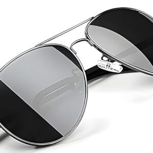 Roshfort Polarized sunglasses for men and Women Uv 400 Protection Aviator Shape Cooling Goggles Black Shade Sunglass (Italic)…