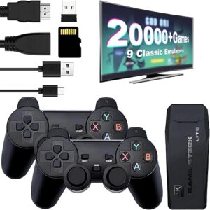 Toytonic Retro Game Stick for TV with 20,000+ Built-In Games – Plug & Play Hdmi Video Game Console with 2 Wireless Controllers & 64gb Card – Gaming Toy for Kids Ages 7-15 & Family Fun