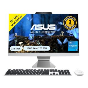 ASUS A3402, 23.8" FHD, 13th Gen, Intel Core i5-1335U, All-in-One PC (16GB RAM/1TB SSD/Windows 11/Office 2021/White/5.4 Kg),with Wireless White Keyboard & Mouse, 3 Years Warranty, A3402WVA-WPC005WS