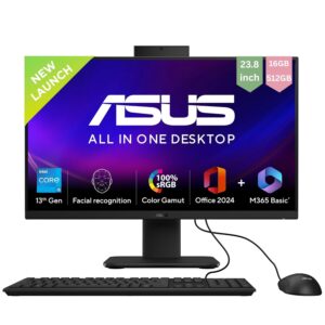 ASUS AiO V440,13th Gen Intel Core i5-13420H, 23.8" FHD,100Hz,All-in-One PC(16GB RAM/512GB SSD/Windows 11/Office 24/Retractable Camera/with Wired Keyboard & Mouse/M365 Basic (1Year)*) V440VA-KBPC043WS